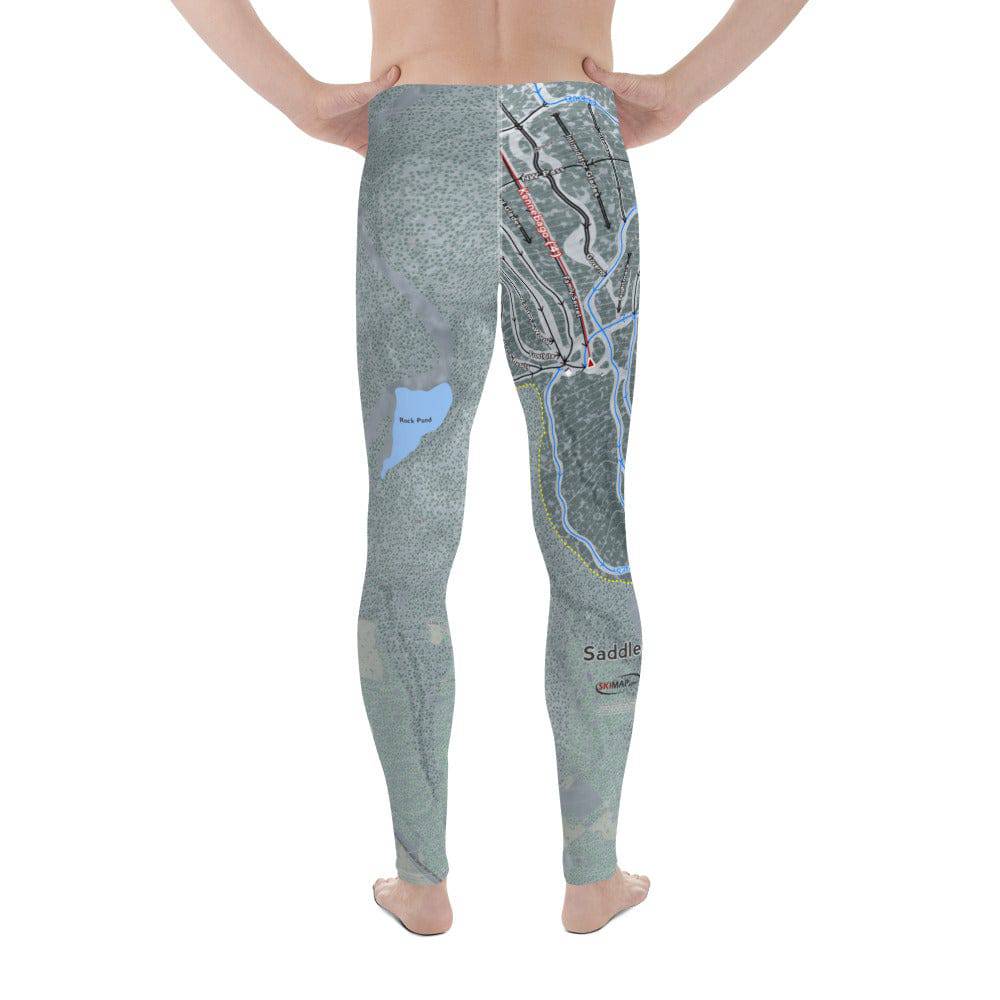Saddleback, Maine Ski Trail Map Men's Base Layer Bottom - Powderaddicts