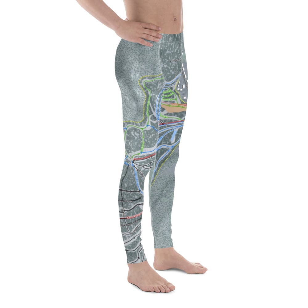 Saddleback, Maine Ski Trail Map Men's Base Layer Bottom - Powderaddicts