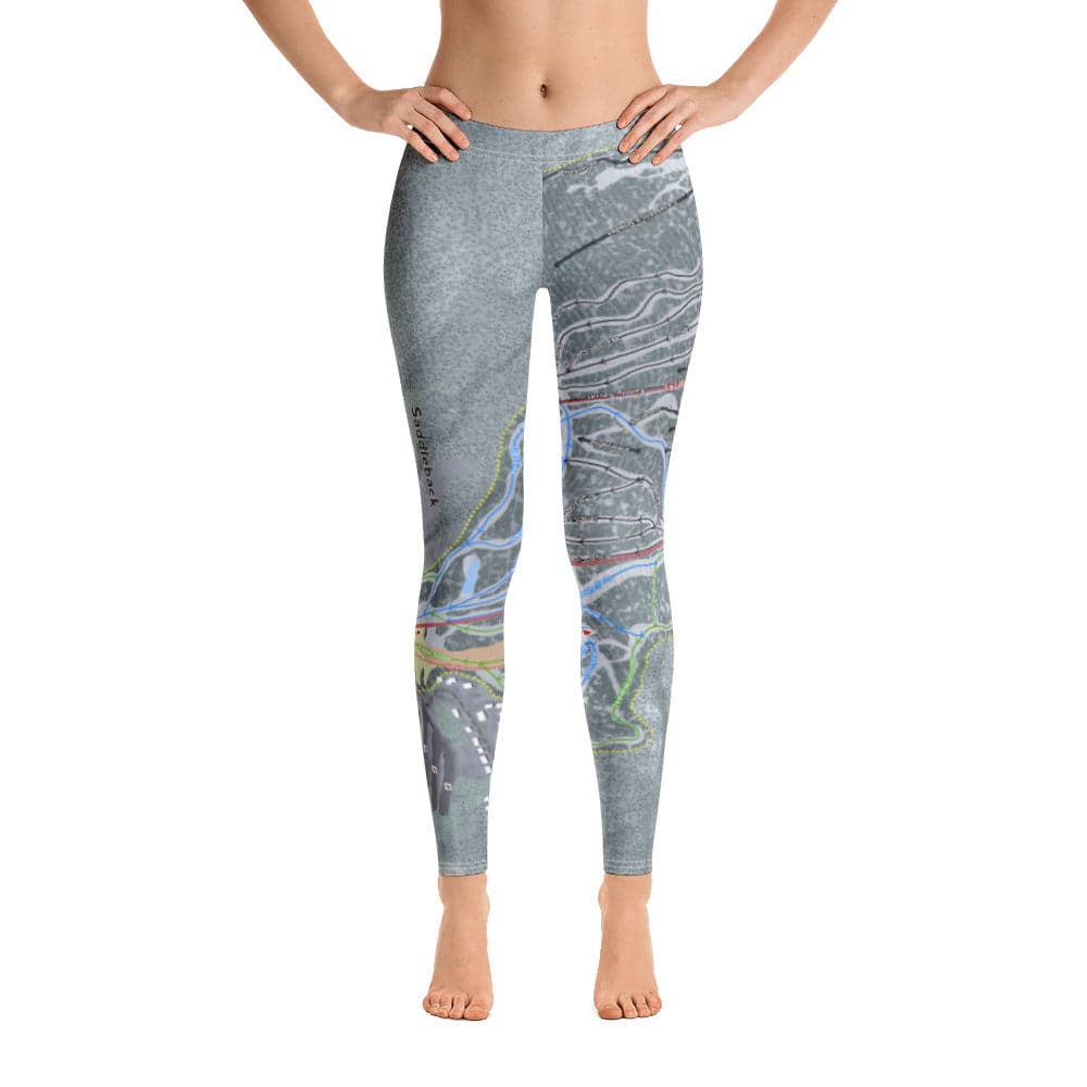 Saddleback, Maine Ski Trail Map Women's Base Layer Bottom - Powderaddicts