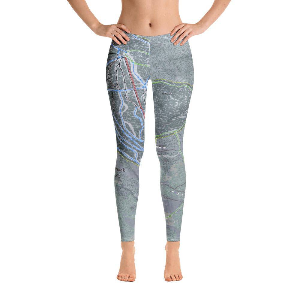 Saddleback, Maine Ski Trail Map Women's Base Layer Bottom - Powderaddicts