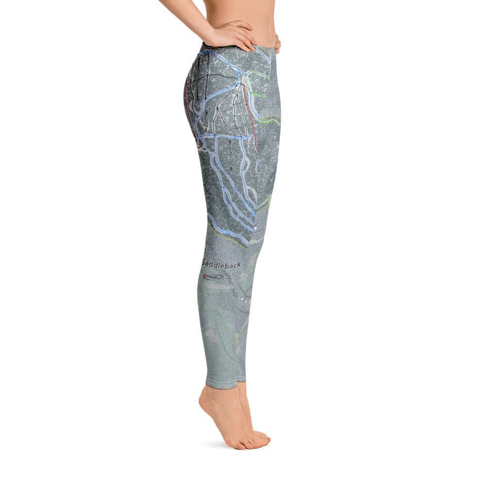 Saddleback, Maine Ski Trail Map Women's Base Layer Bottom - Powderaddicts