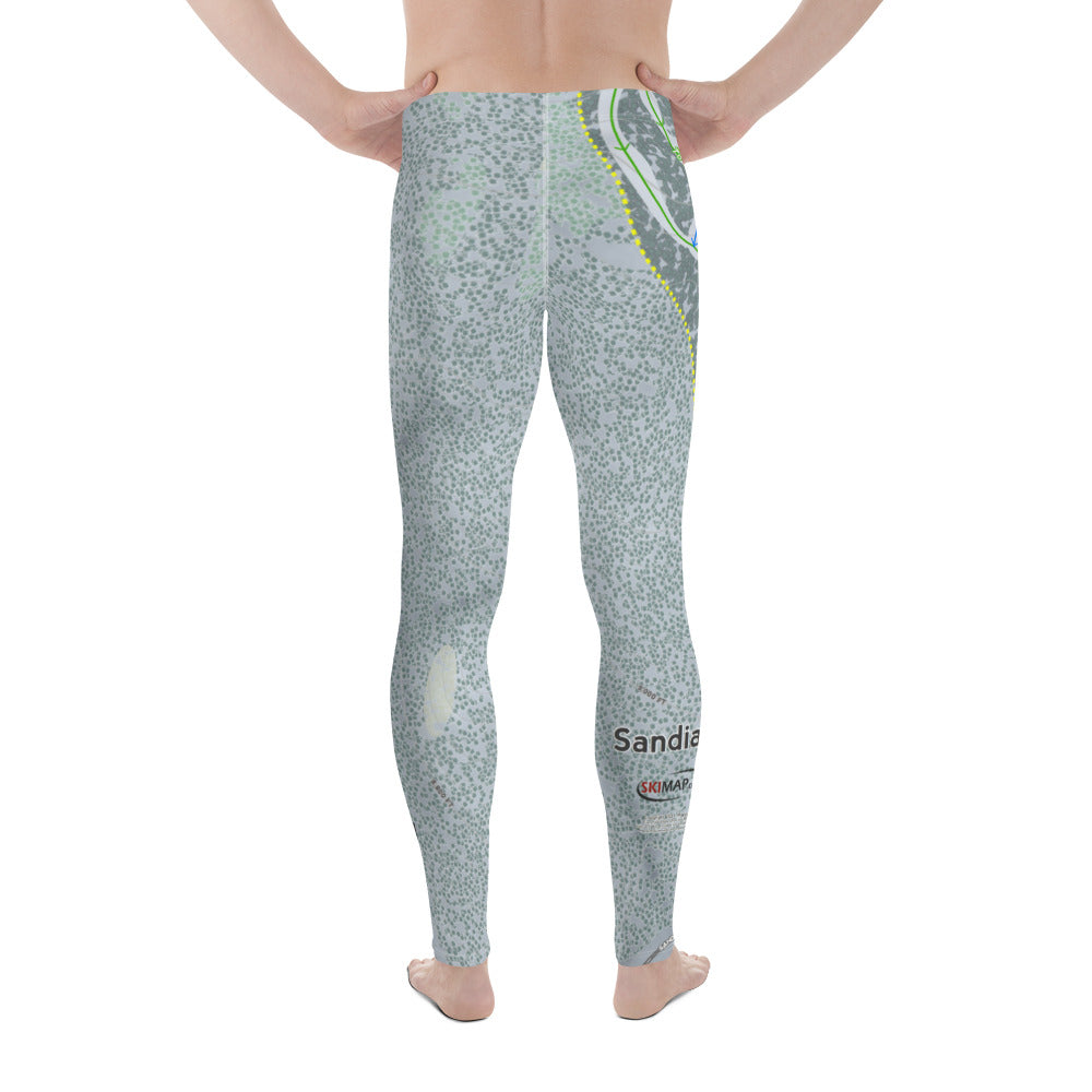 Sandia Peak, New Mexico Ski Trail Map Men's Base Layer Bottom - Powderaddicts