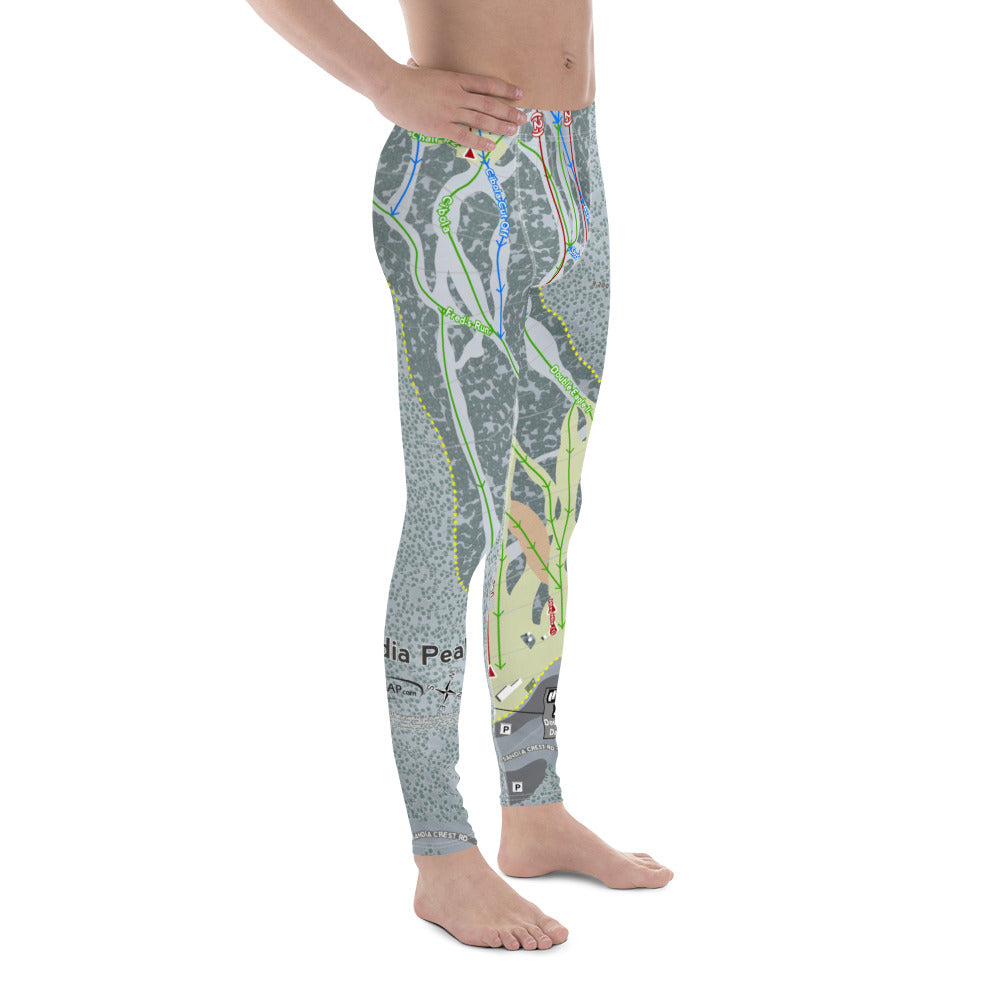 Sandia Peak, New Mexico Ski Trail Map Men's Base Layer Bottom - Powderaddicts