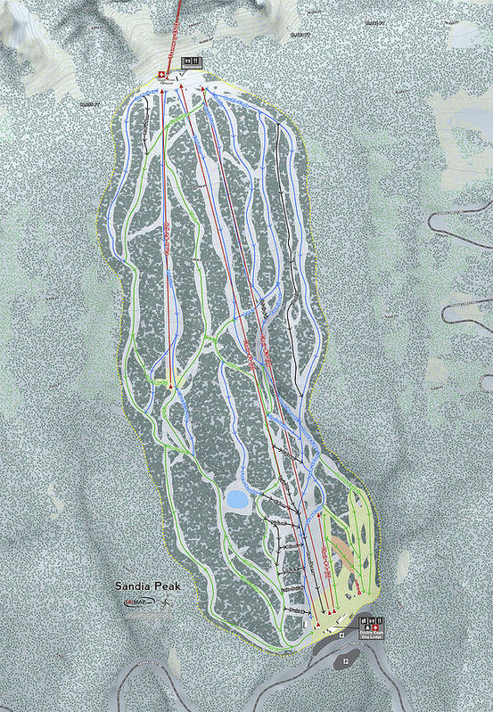 Sandia Peak Ski Trail Map - Art Print - Powderaddicts