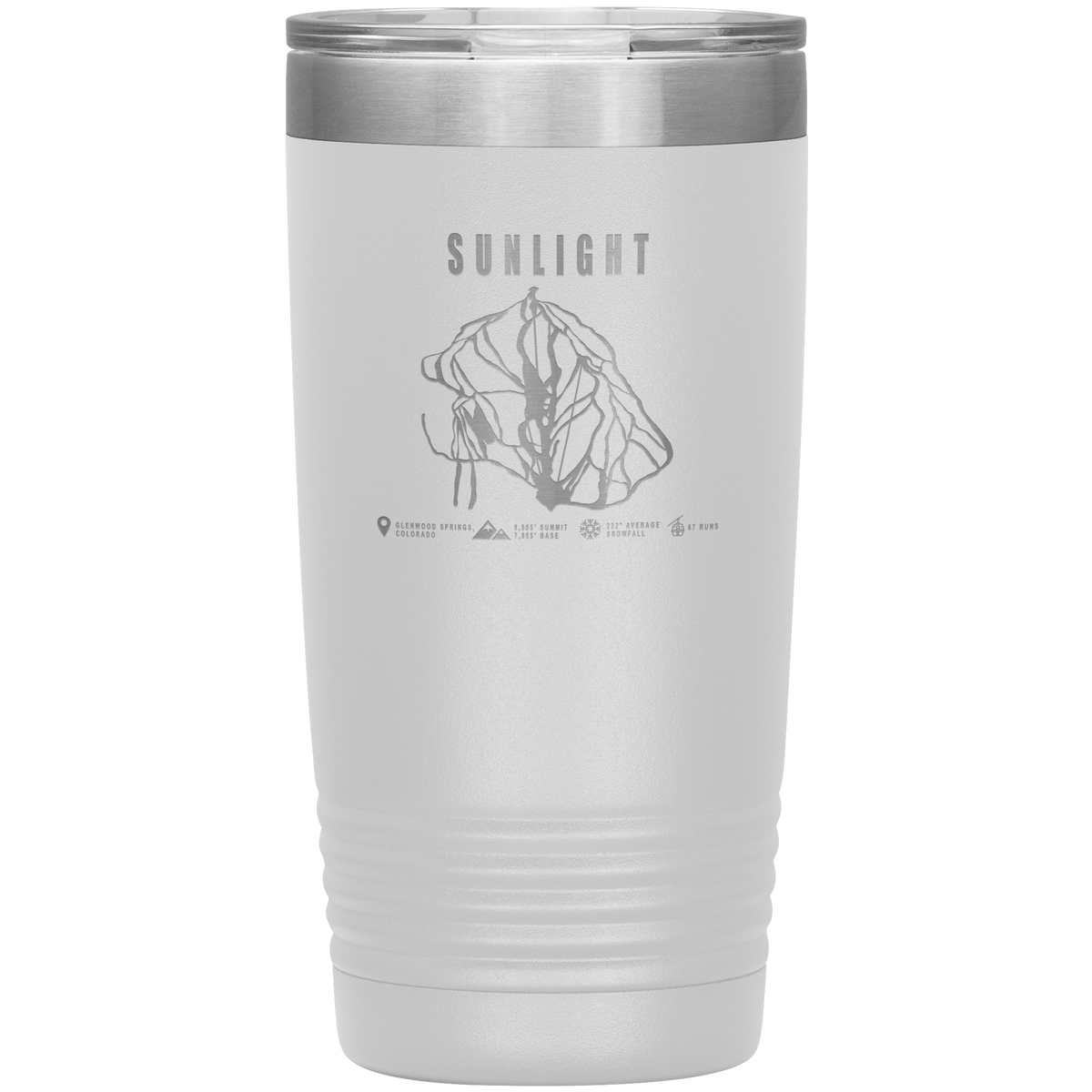 Sunlight Colorado Ski Trail Map 20oz Tumbler - Powderaddicts