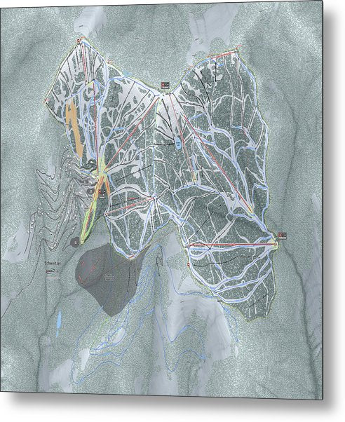 Schweitzer Ski Trail Map - Metal Print - Powderaddicts