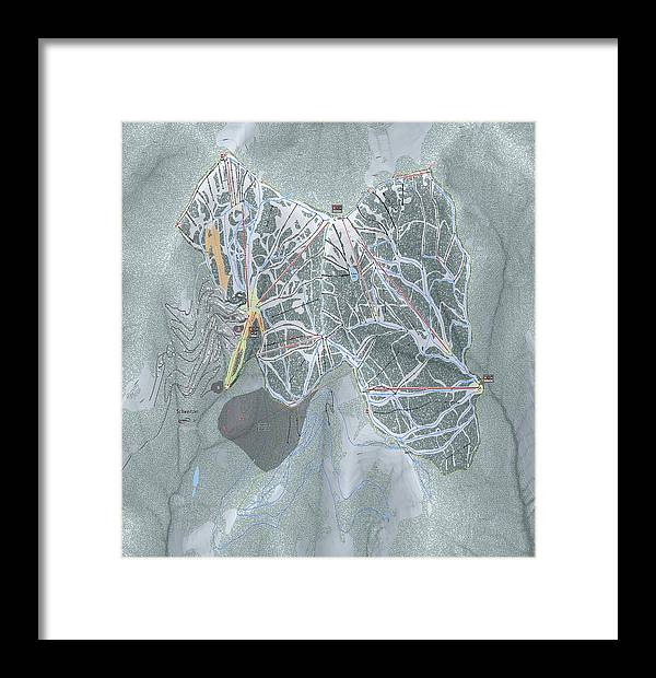 Schweitzer Ski Trail Map - Framed Print - Powderaddicts