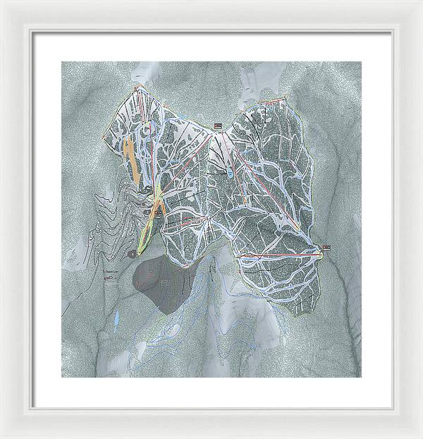 Schweitzer Ski Trail Map - Framed Print - Powderaddicts