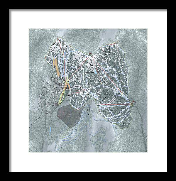 Schweitzer Ski Trail Map - Framed Print - Powderaddicts