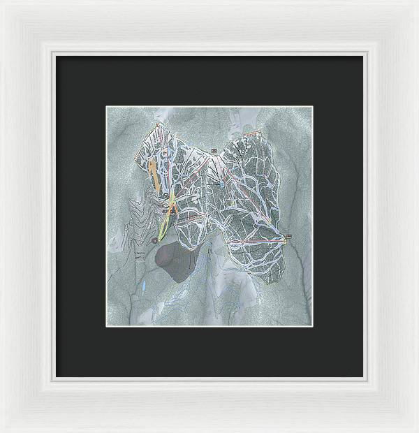 Schweitzer Ski Trail Map - Framed Print - Powderaddicts