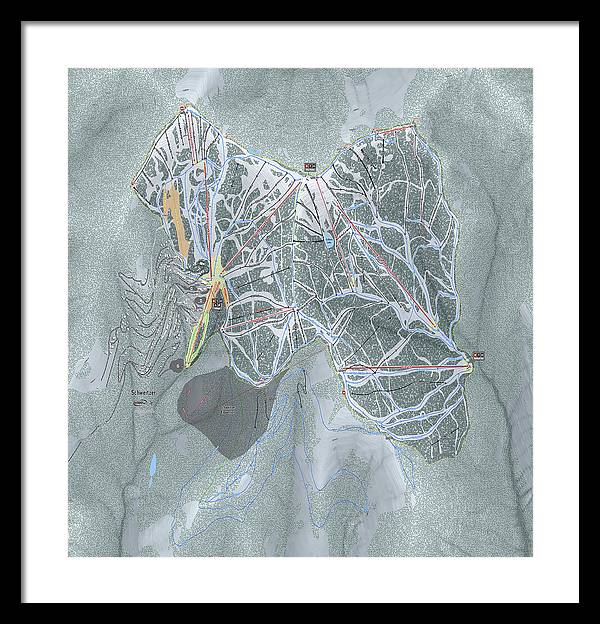 Schweitzer Ski Trail Map - Framed Print - Powderaddicts