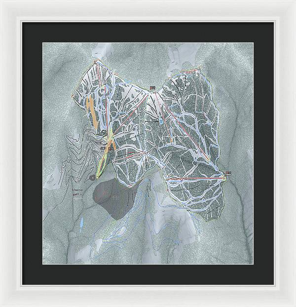 Schweitzer Ski Trail Map - Framed Print - Powderaddicts