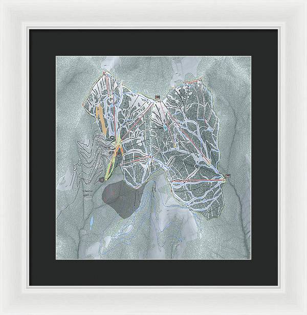 Schweitzer Ski Trail Map - Framed Print - Powderaddicts