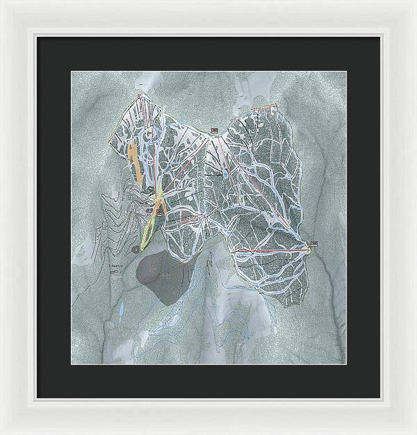 Schweitzer Ski Trail Map - Framed Print - Powderaddicts