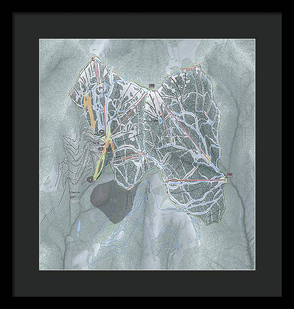 Schweitzer Ski Trail Map - Framed Print - Powderaddicts