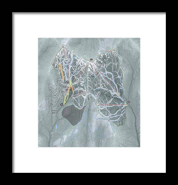 Schweitzer Ski Trail Map - Framed Print - Powderaddicts