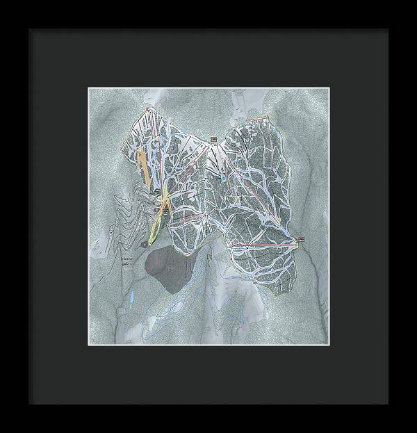 Schweitzer Ski Trail Map - Framed Print - Powderaddicts