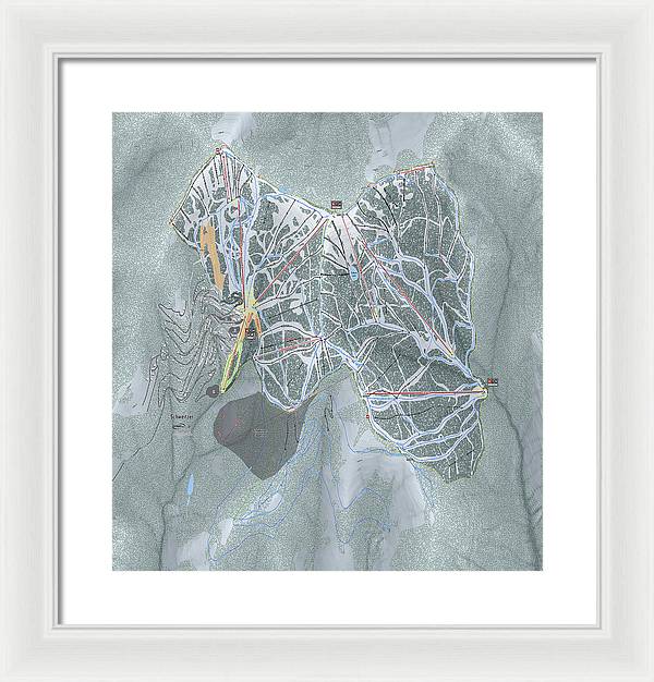 Schweitzer Ski Trail Map - Framed Print - Powderaddicts
