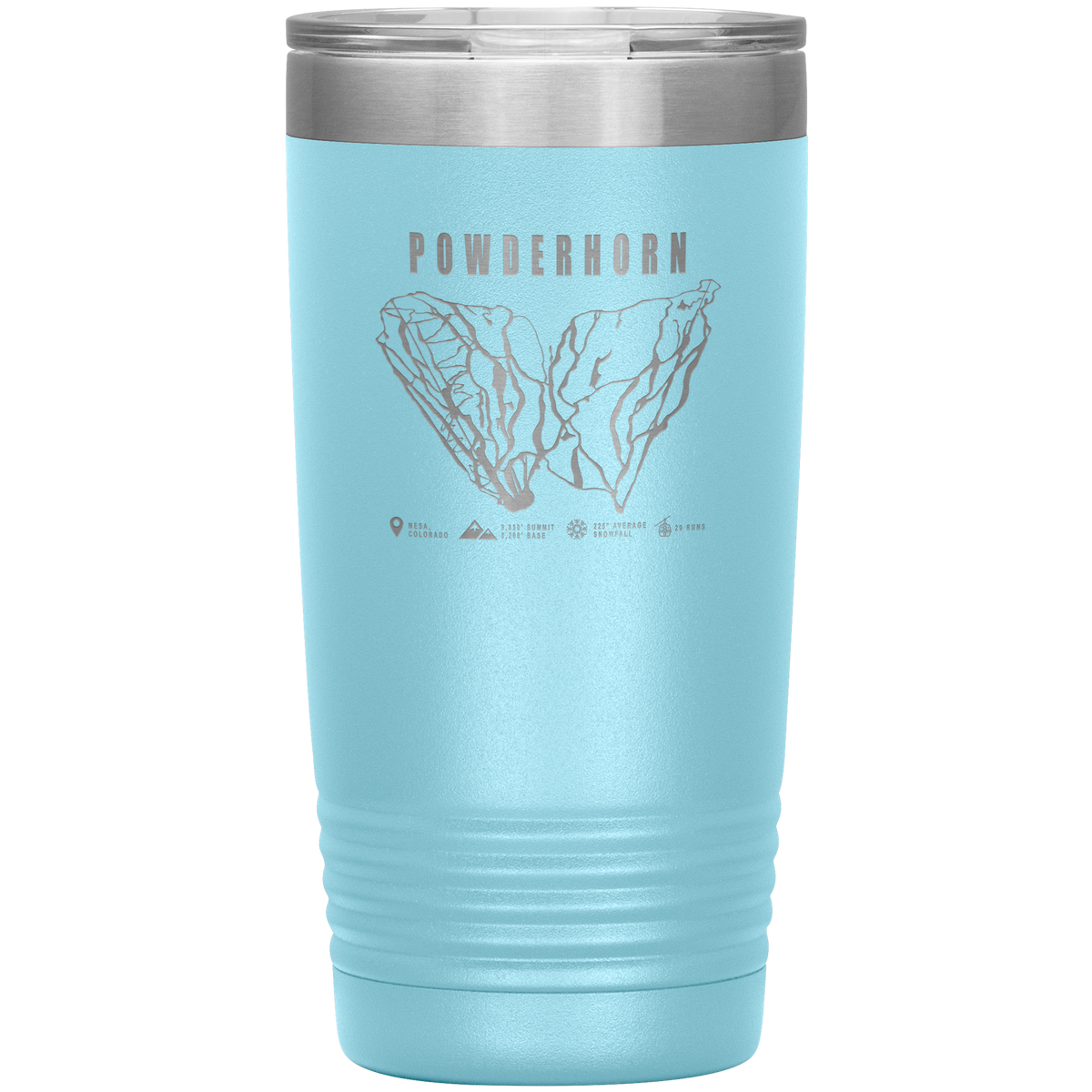 Powderhorn Colorado Ski Trail Map 20oz Tumbler - Powderaddicts