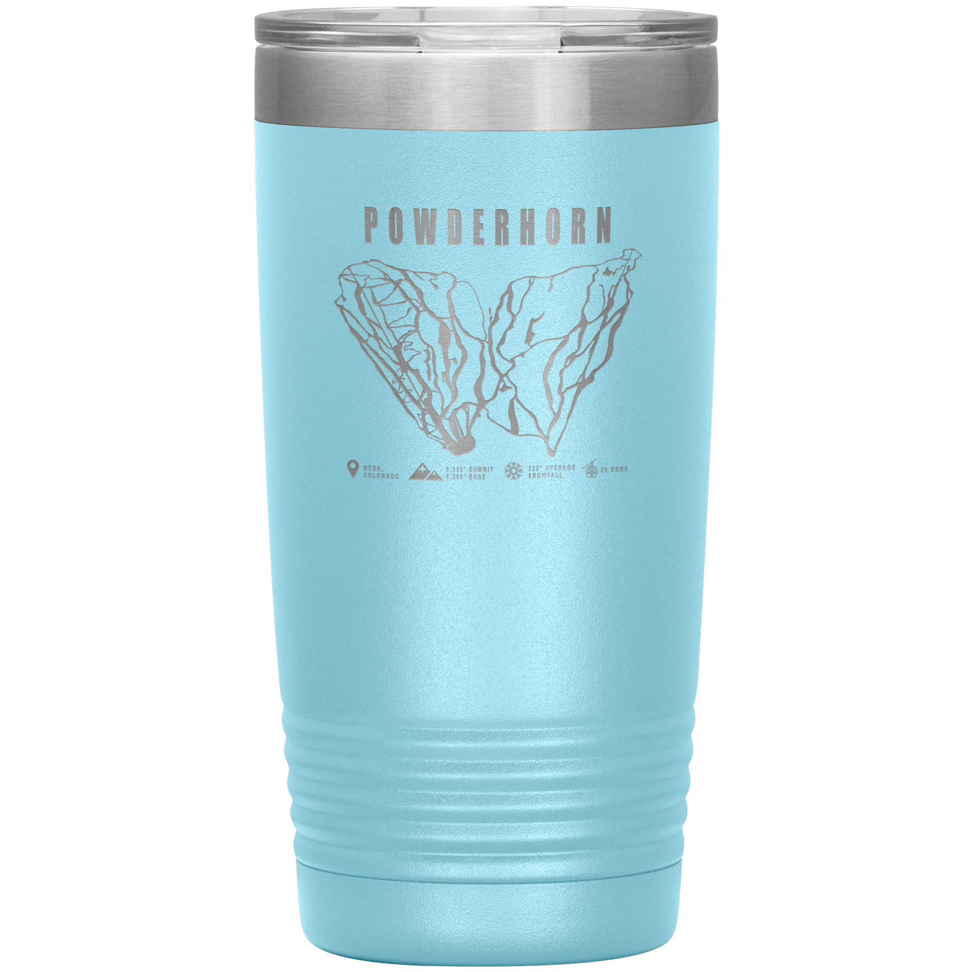 Powderhorn Colorado Ski Trail Map 20oz Tumbler - Powderaddicts