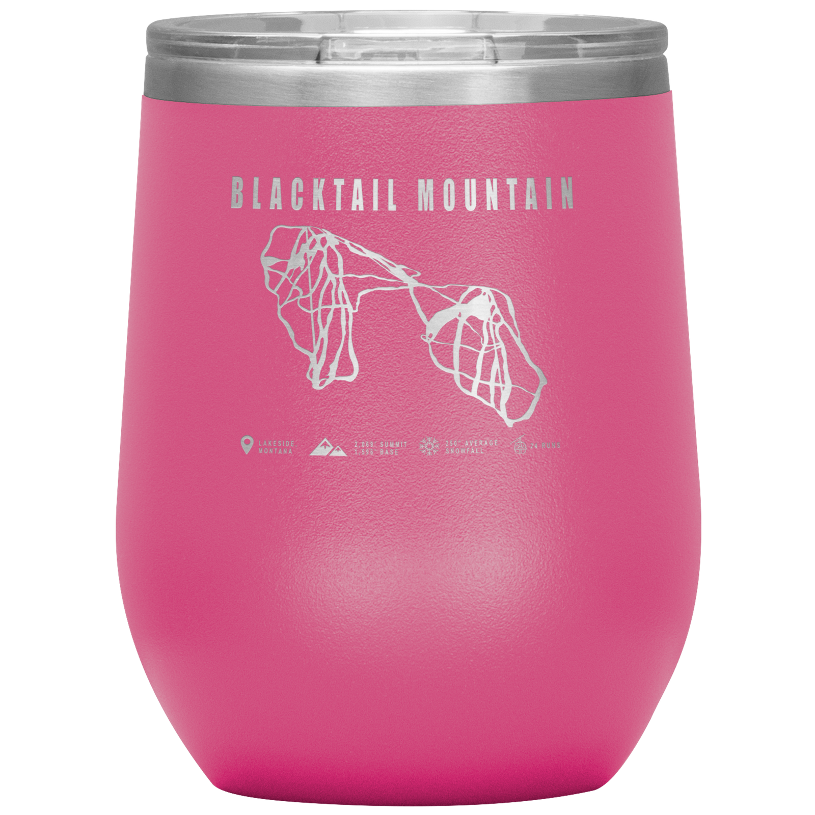 Blacktail Mountain Montana Ski Trail Map Wine 12oz Tumbler - Powderaddicts