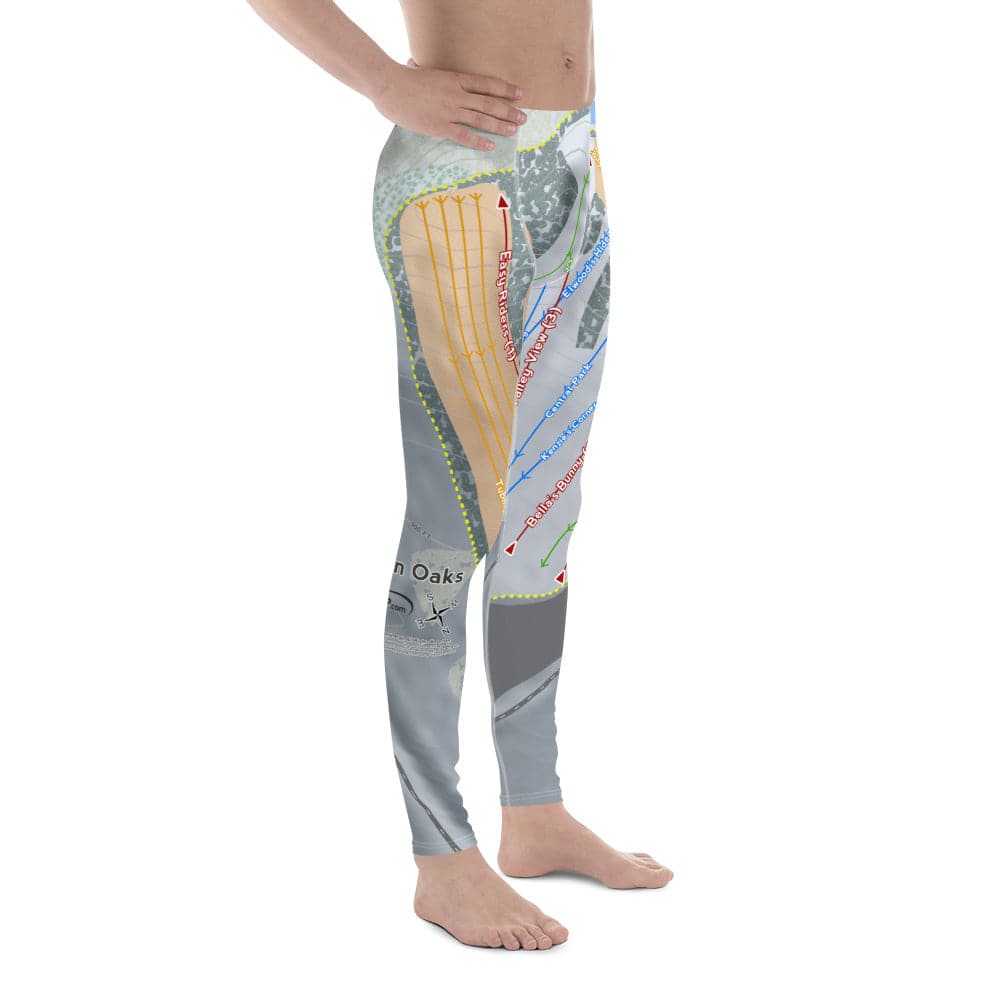 Seven Oaks, Iowa Ski Trail Map Men's Base Layer Bottom - Powderaddicts