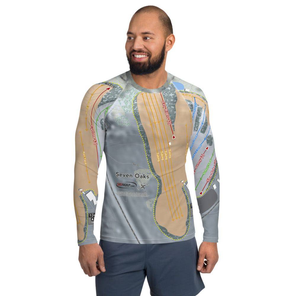 Seven Oaks, Iowa Ski Trail Map Men's Base Layer Top