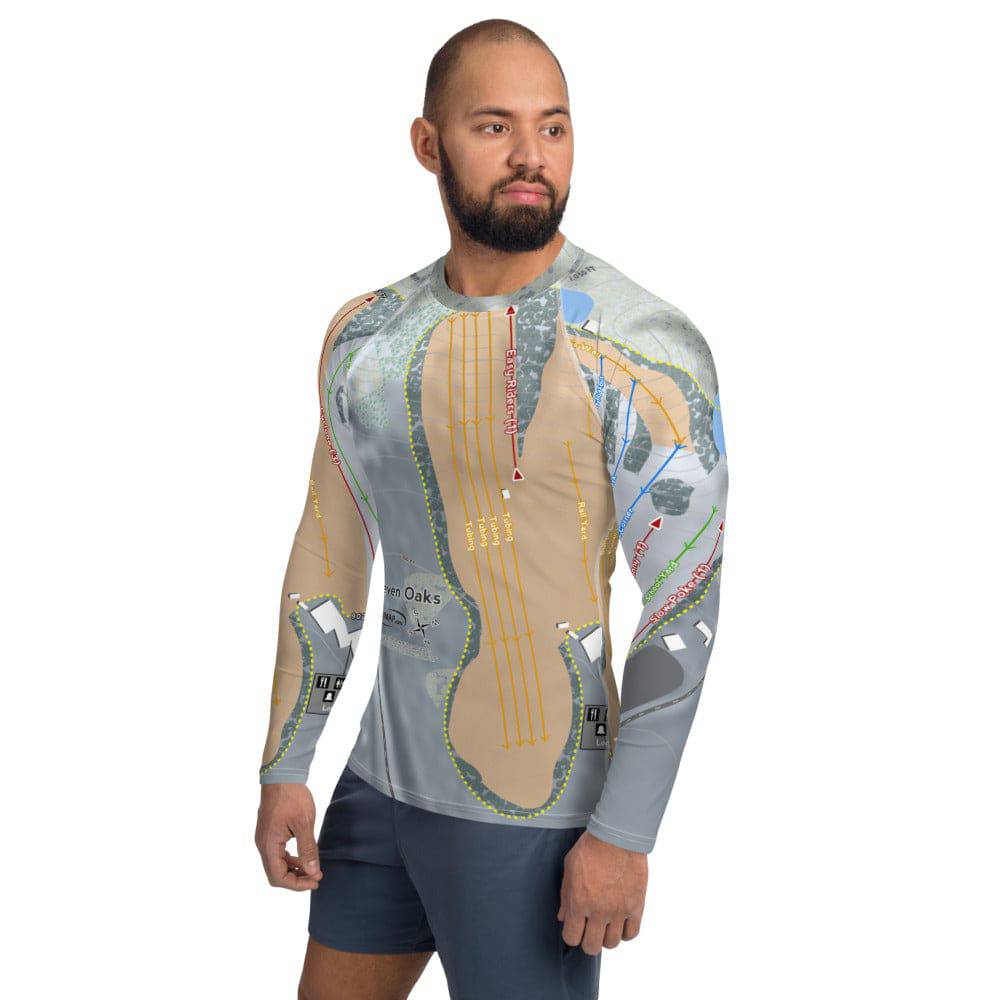 Seven Oaks, Iowa Ski Trail Map Men's Base Layer Top - Powderaddicts