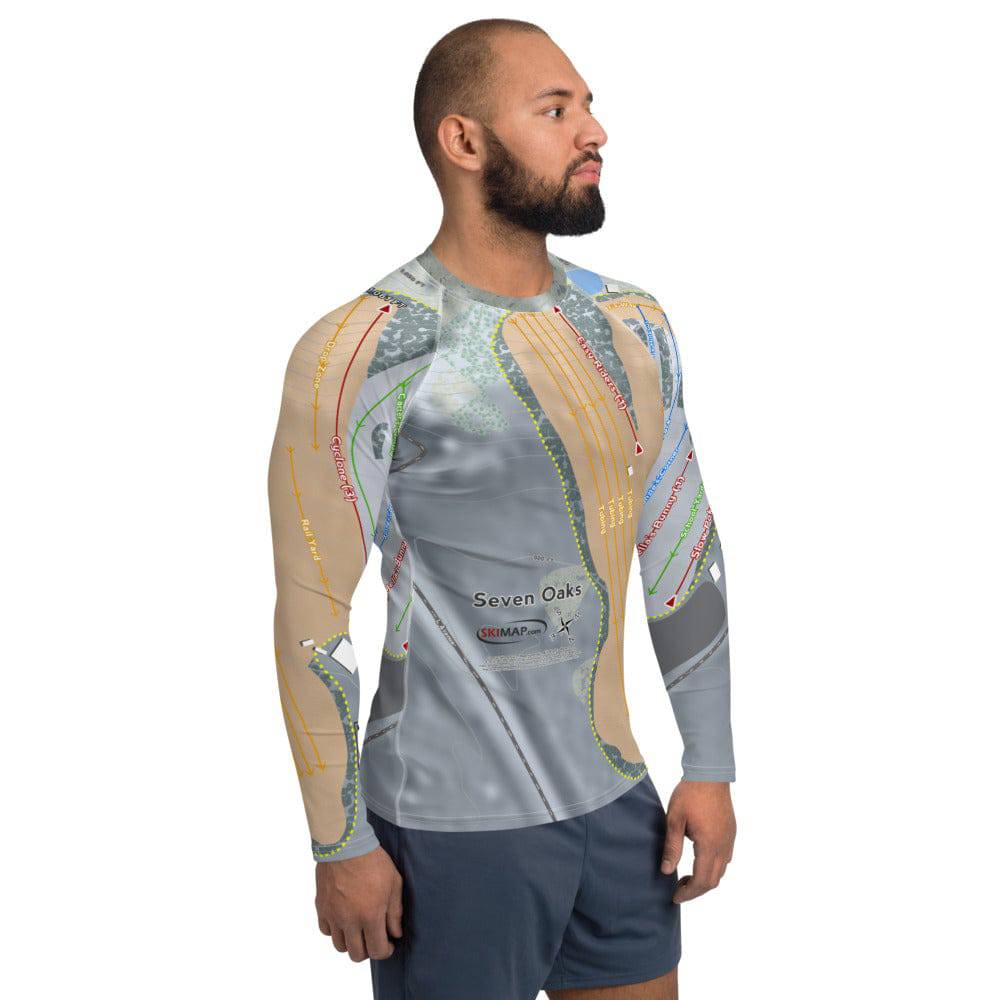 Seven Oaks, Iowa Ski Trail Map Men's Base Layer Top - Powderaddicts