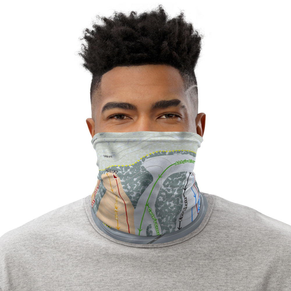 Seven Oaks, Iowa Ski Trail Map Printed Neck Gaiter - Powderaddicts