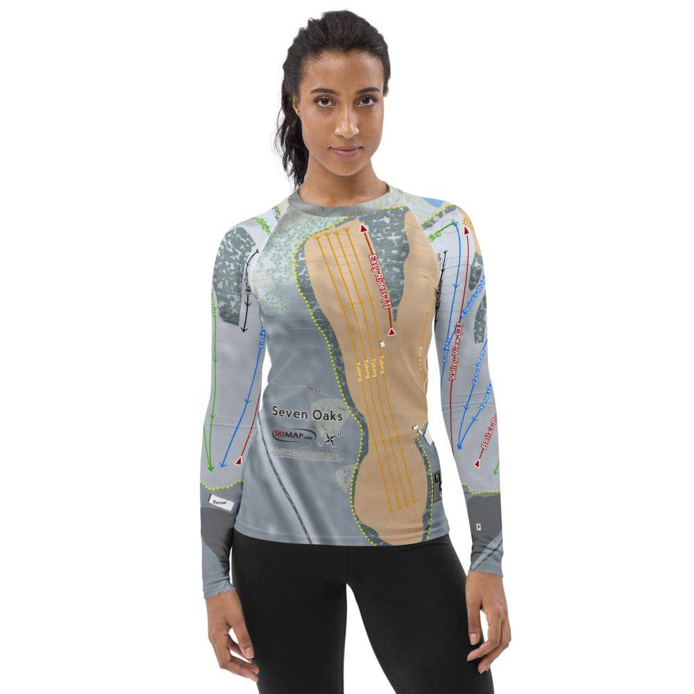 Seven Oaks, Iowa Ski Trail Map Women's Base Layer Top