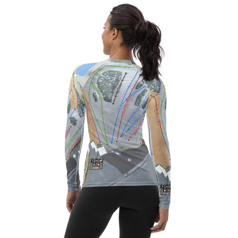 Seven Oaks, Iowa Ski Trail Map Women's Base Layer Top - Powderaddicts