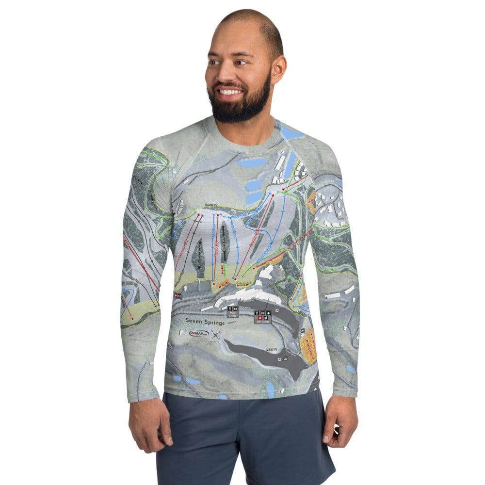 Seven Springs, Pennsylvania Ski Trail Map Men's Base Layers