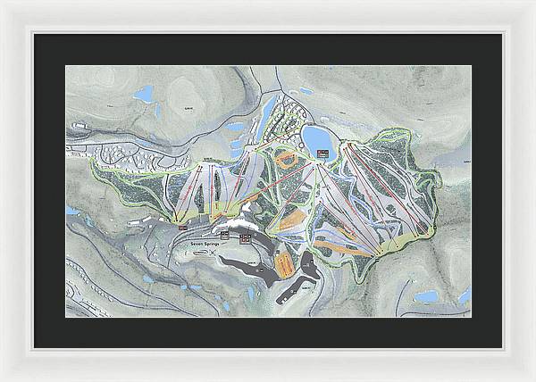 Seven Springs Ski Resort Map - Framed Print