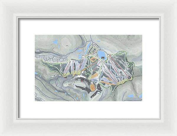 Seven Springs Ski Resort Map - Framed Print