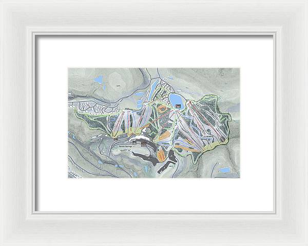 Seven Springs Ski Resort Map - Framed Print