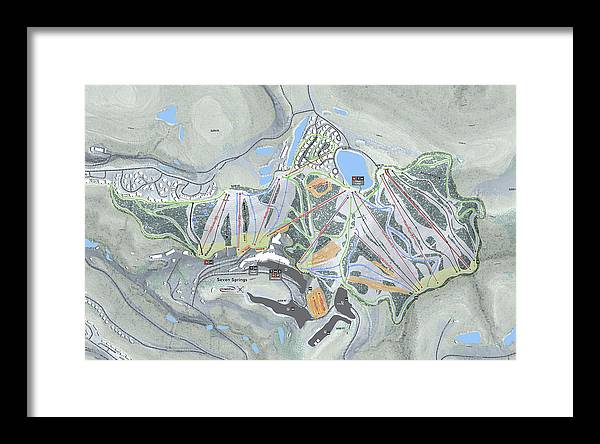 Seven Springs Ski Resort Map - Framed Print