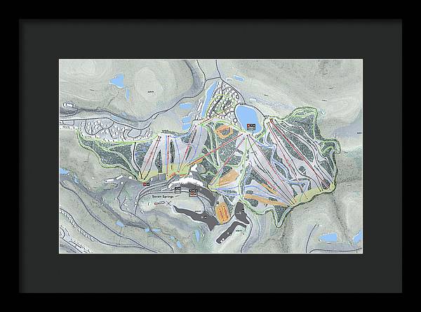 Seven Springs Ski Resort Map - Framed Print