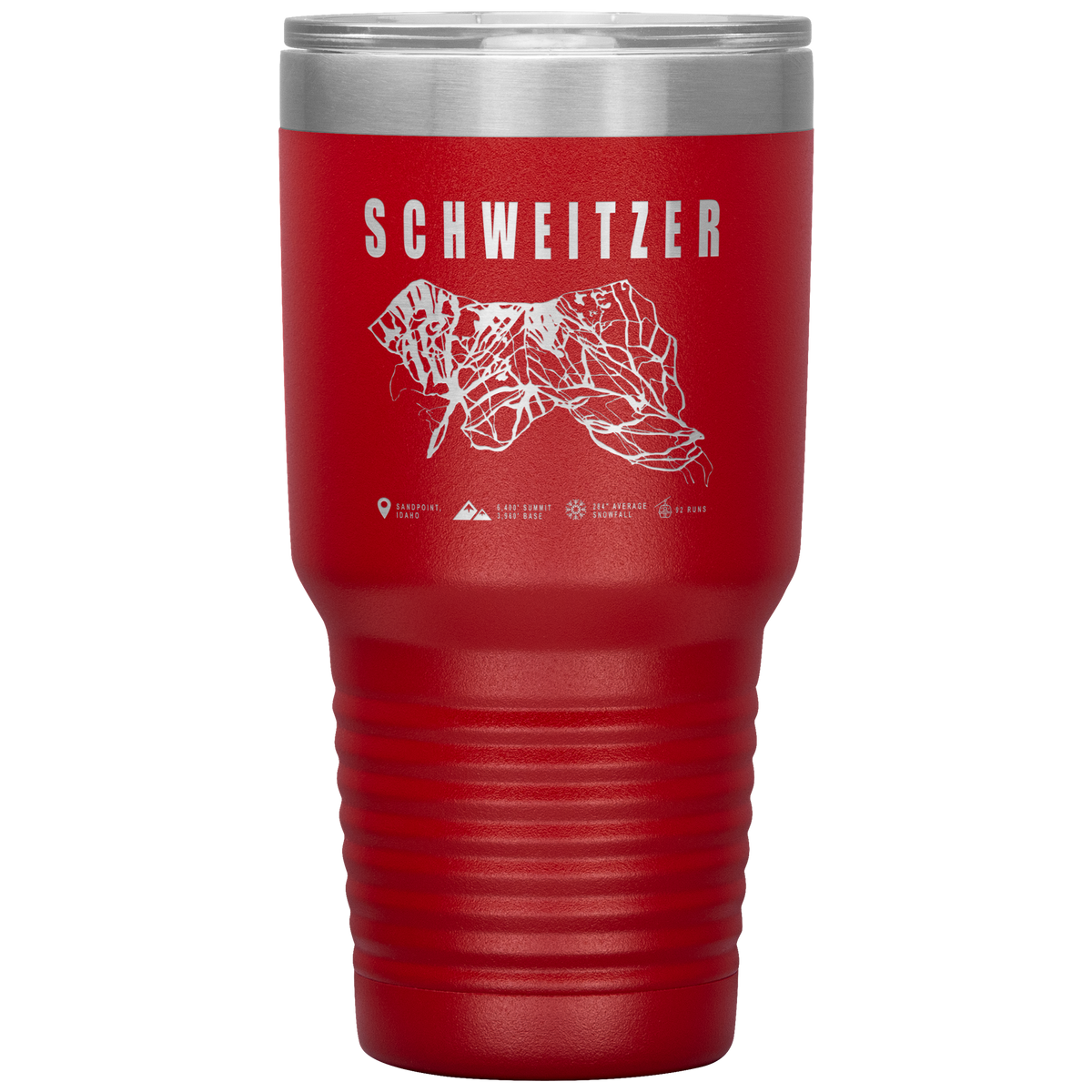 Schweitzer Idaho Ski Trail Map 30oz Tumbler - Powderaddicts