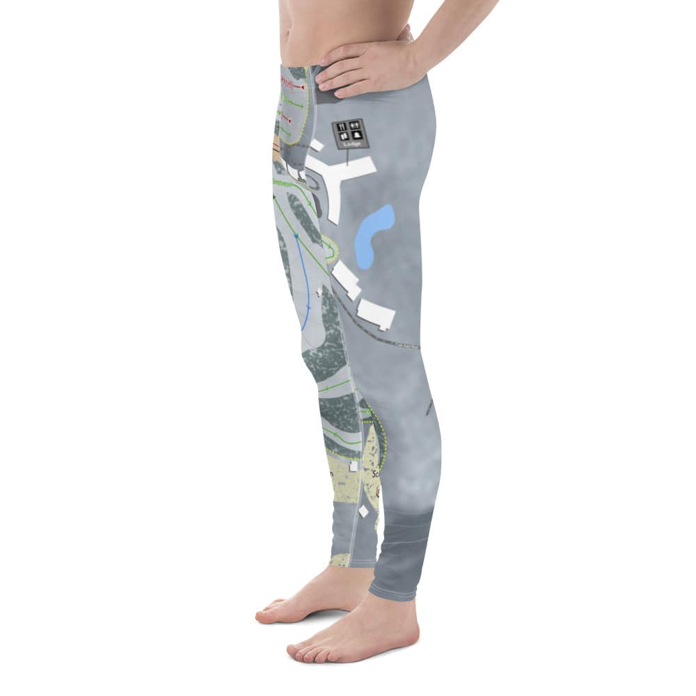 Shanty Creek Schuss Mountain, Michigan Ski Trail Map Men's Base Layer Bottom - Powderaddicts
