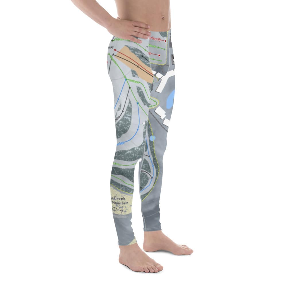 Shanty Creek Schuss Mountain, Michigan Ski Trail Map Men's Base Layer Bottom - Powderaddicts