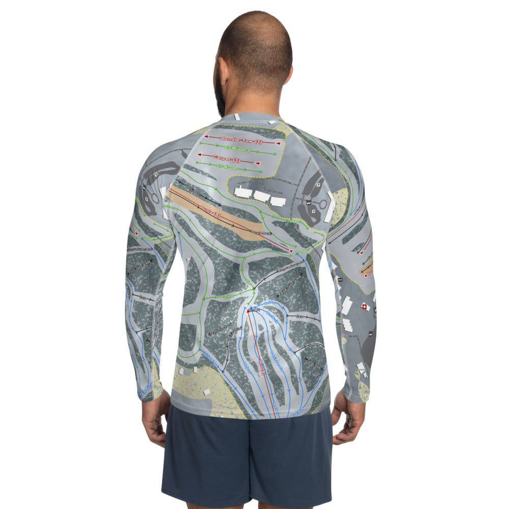 Shanty Creek Schuss Mountain, Michigan Ski Trail Map Men's Base Layer Top - Powderaddicts