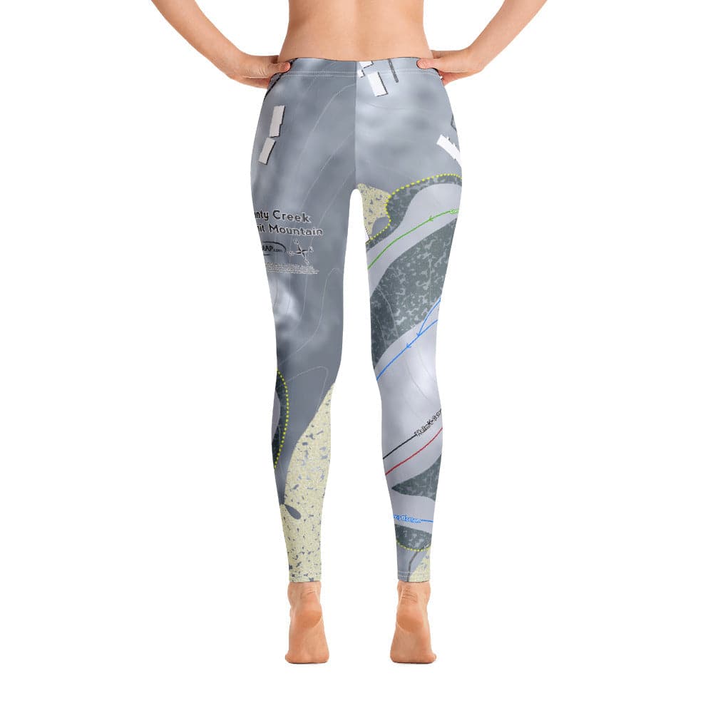 Shanty Creek Summit Mountain, Michigan Ski Trail Map Women's Base Layer Bottom