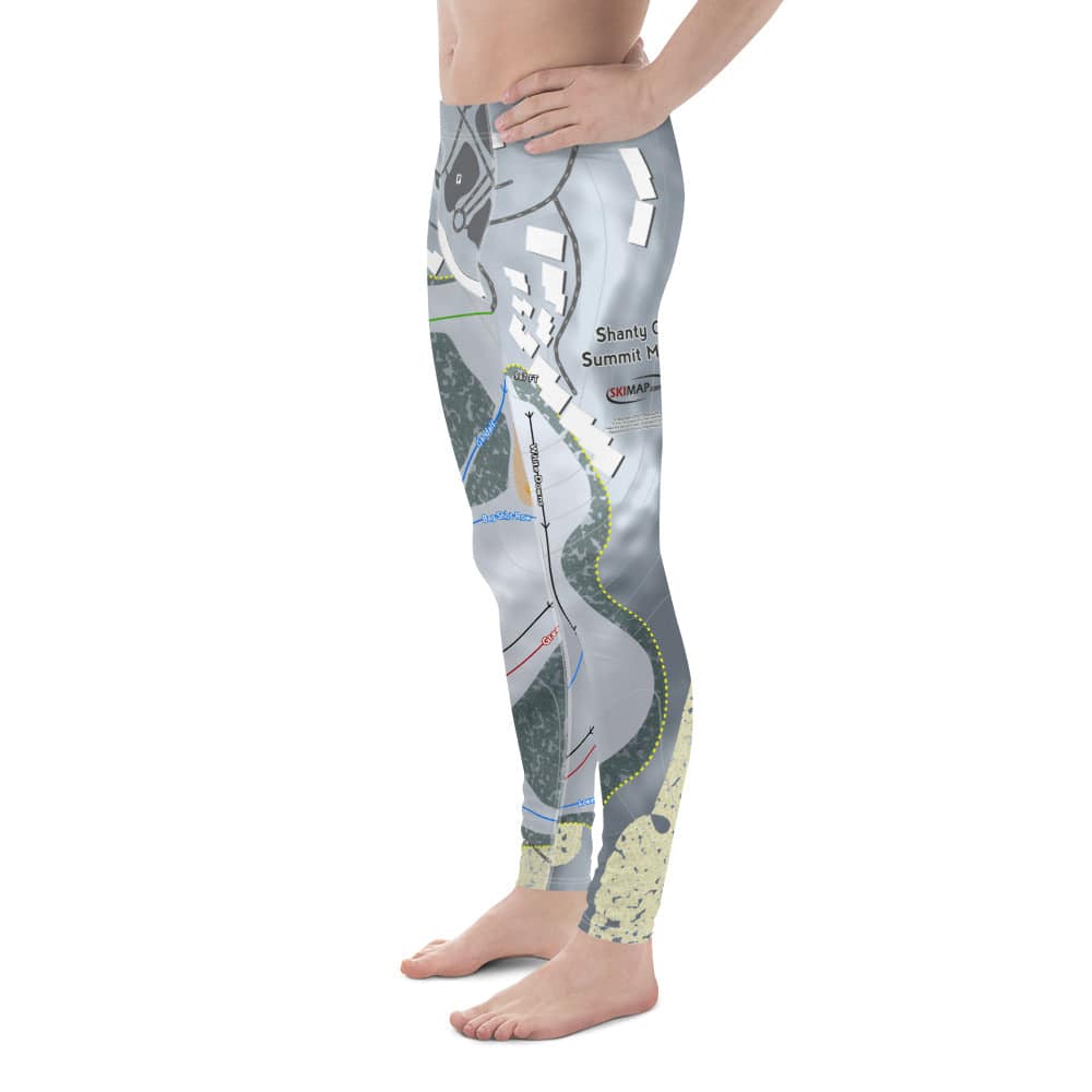 Shanty Creek Summit Mtn, Michigan Ski Trail Map Men's Base Layer Bottom - Powderaddicts