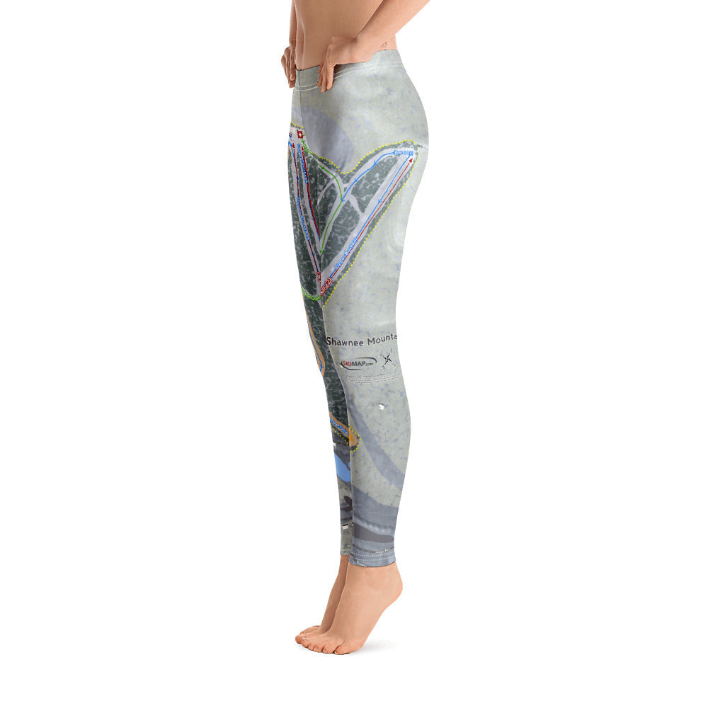 Shawnee Mountain, Pennsylvania Ski Trail Map Women's Base Layer Bottom - Powderaddicts