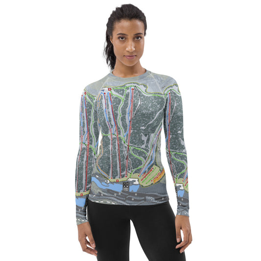 Shawnee Mountain, Pennsylvania Ski Trail Map Women's Base Layer Top - Powderaddicts