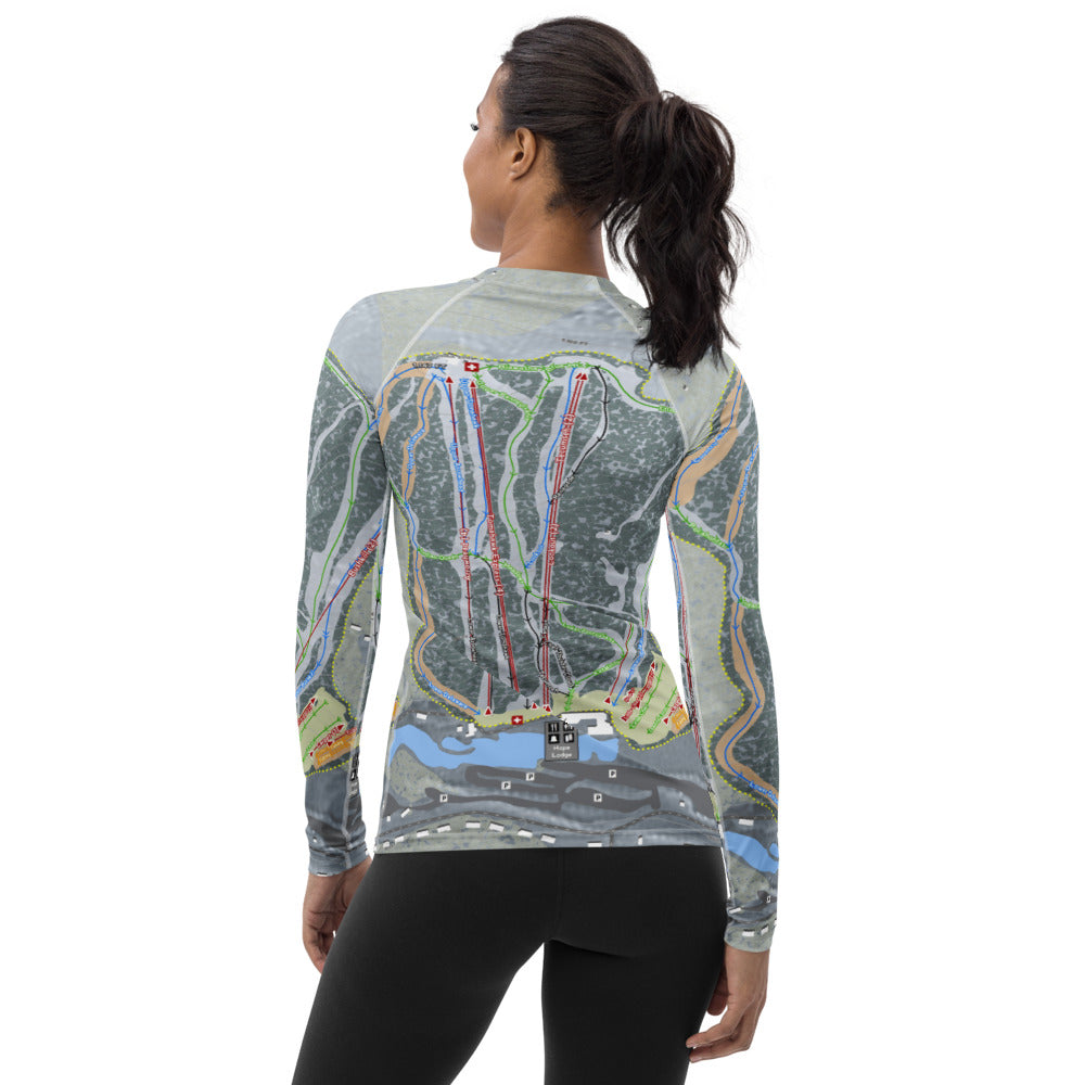 Shawnee Mountain, Pennsylvania Ski Trail Map Women's Base Layer Top - Powderaddicts