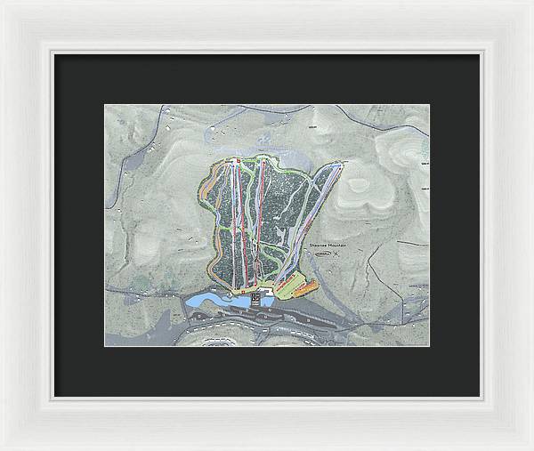 Shawnee Mountain Ski Trail Map - Framed Print - Powderaddicts