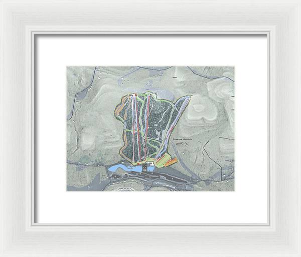 Shawnee Mountain Ski Trail Map - Framed Print - Powderaddicts