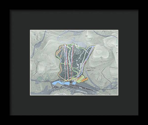 Shawnee Mountain Ski Trail Map - Framed Print - Powderaddicts